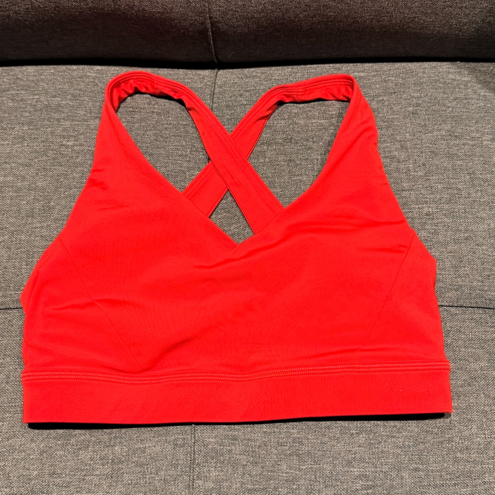 Lululemon Athletica Vibrant Red Cross-Back Sports Bra